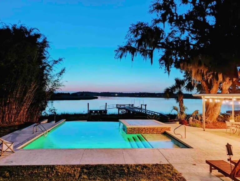 pool at night